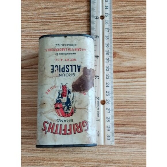 Vintage Griffith's Spice Tin Ground Allspice Elephant Chicago - Picture 12 of 15